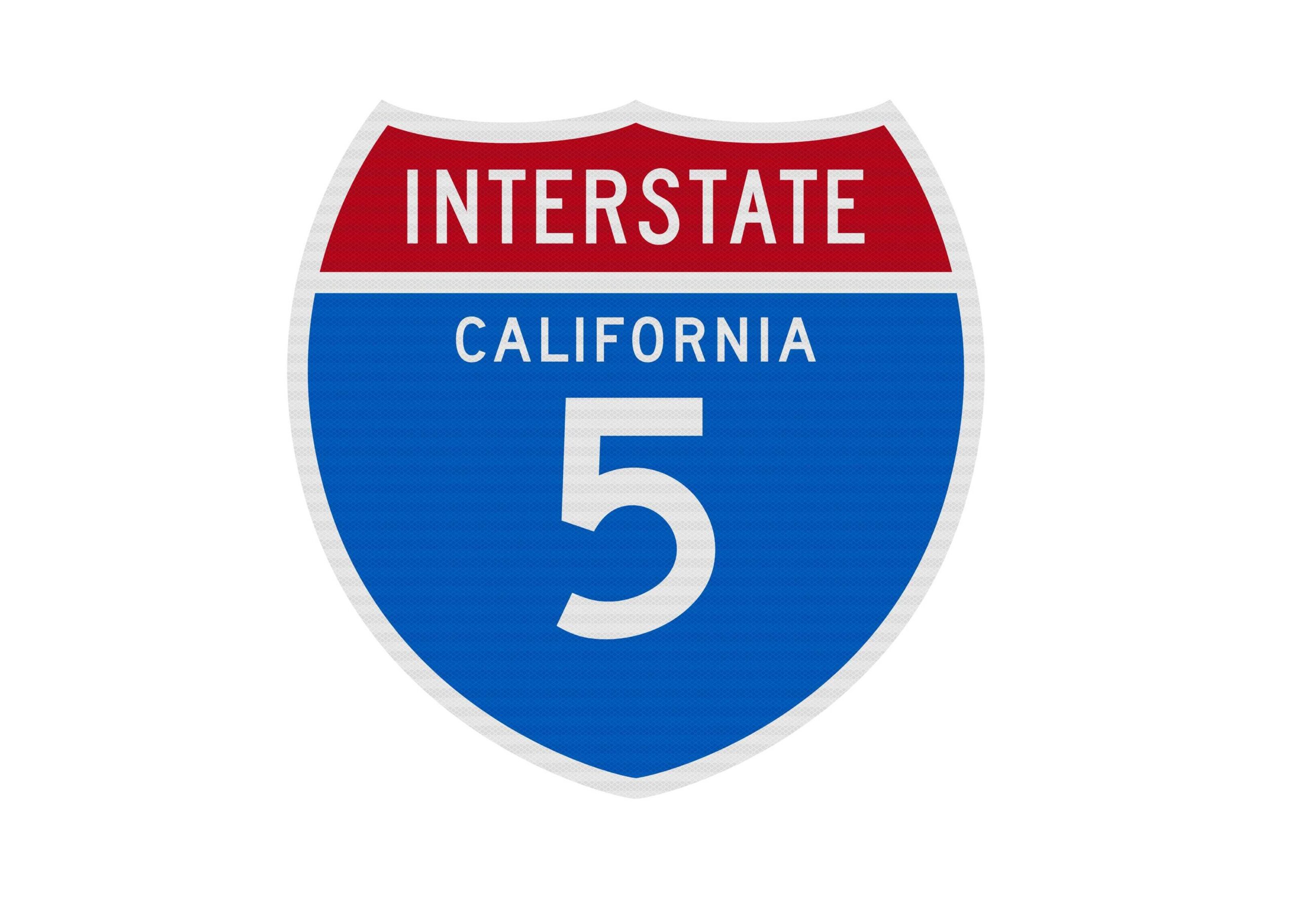 American road sign for interstate highways.