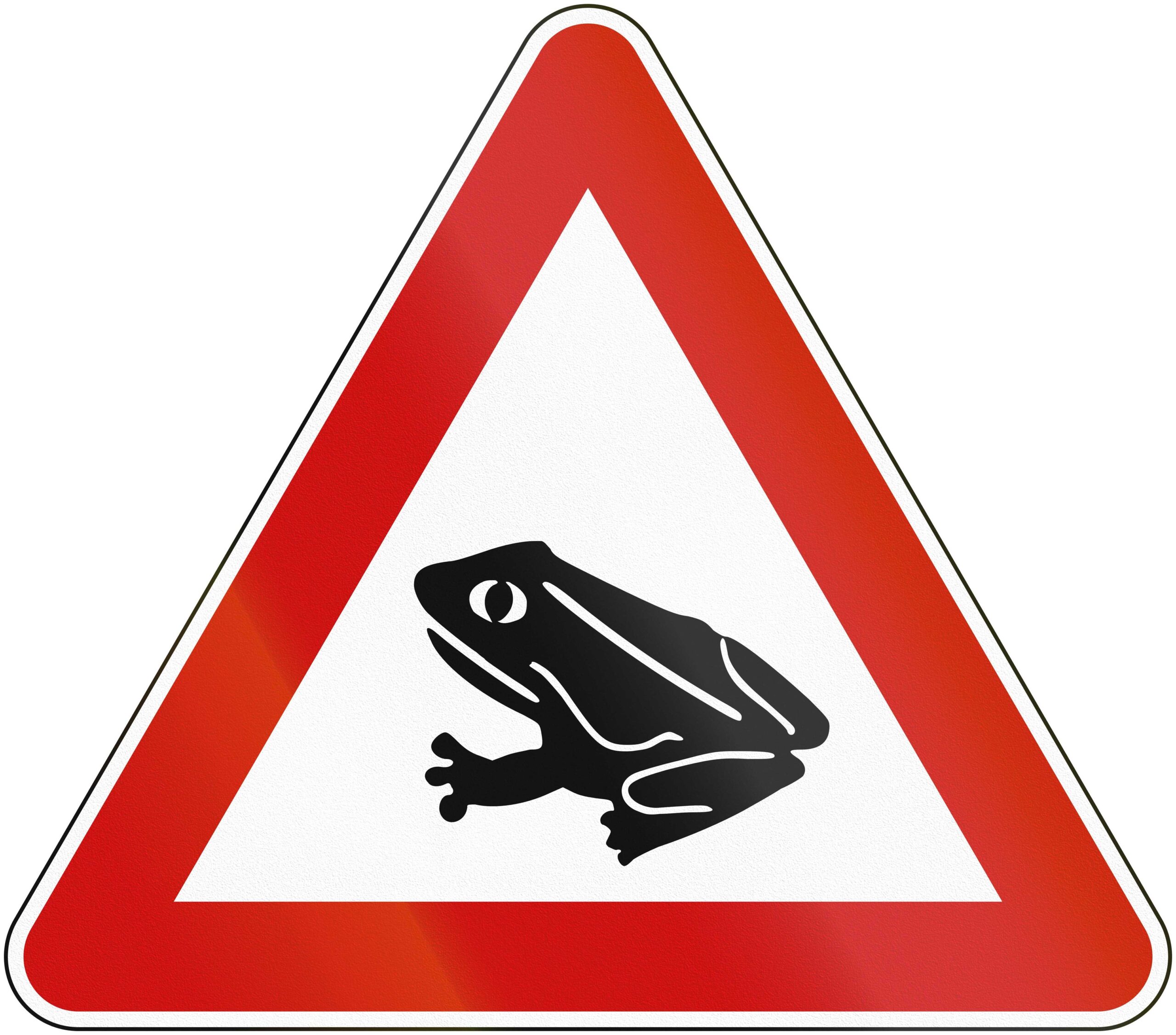 'Migrating amphibians' German road sign.